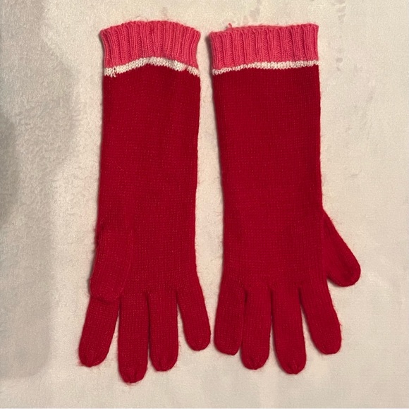 Merona Red, White and Pink Striped Scarf Set with Long Matching Gloves - Picture 5 of 6